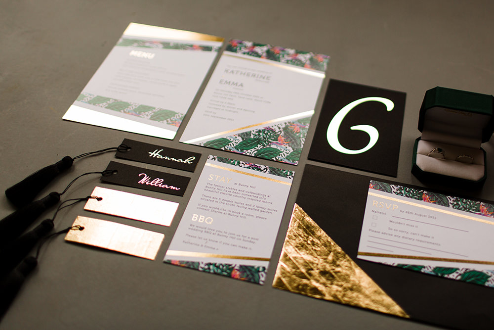 Stationery Invite Invitation Leopard Print Tassel Black Gold Jungle Wedding Ideas Terri Pashley Photography