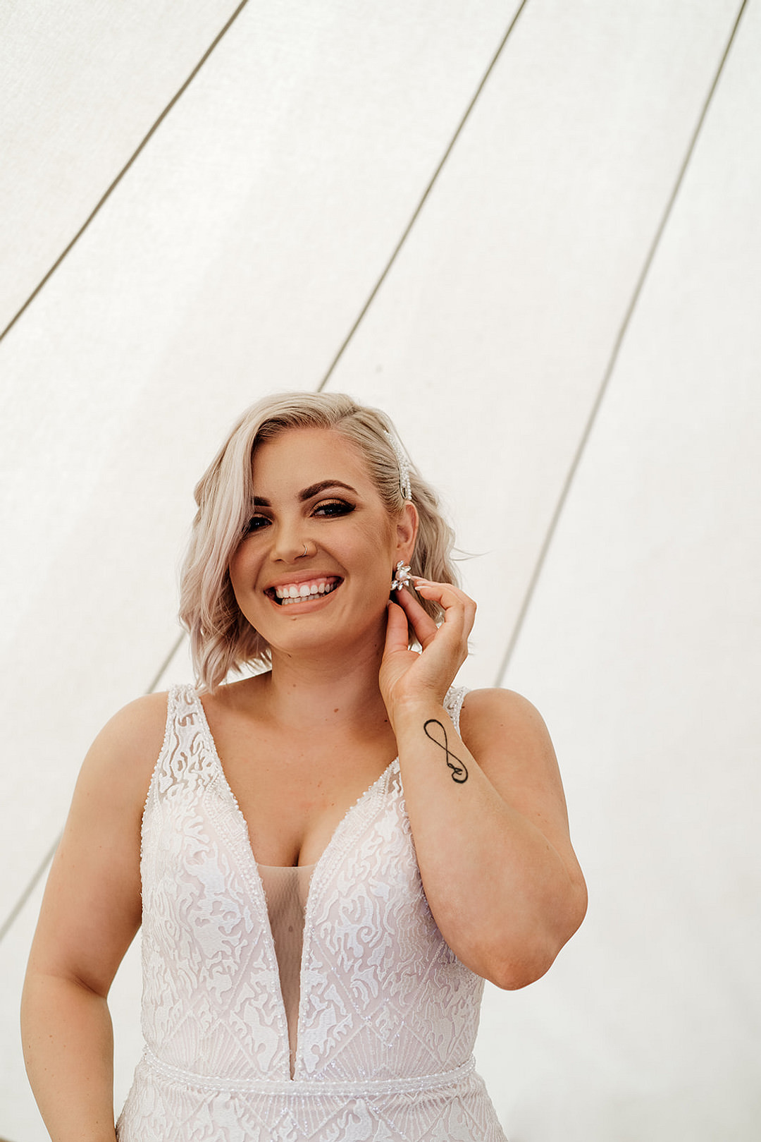 Bride Bridal Earrings Short Hair Mountain Elopement Petite Visuals