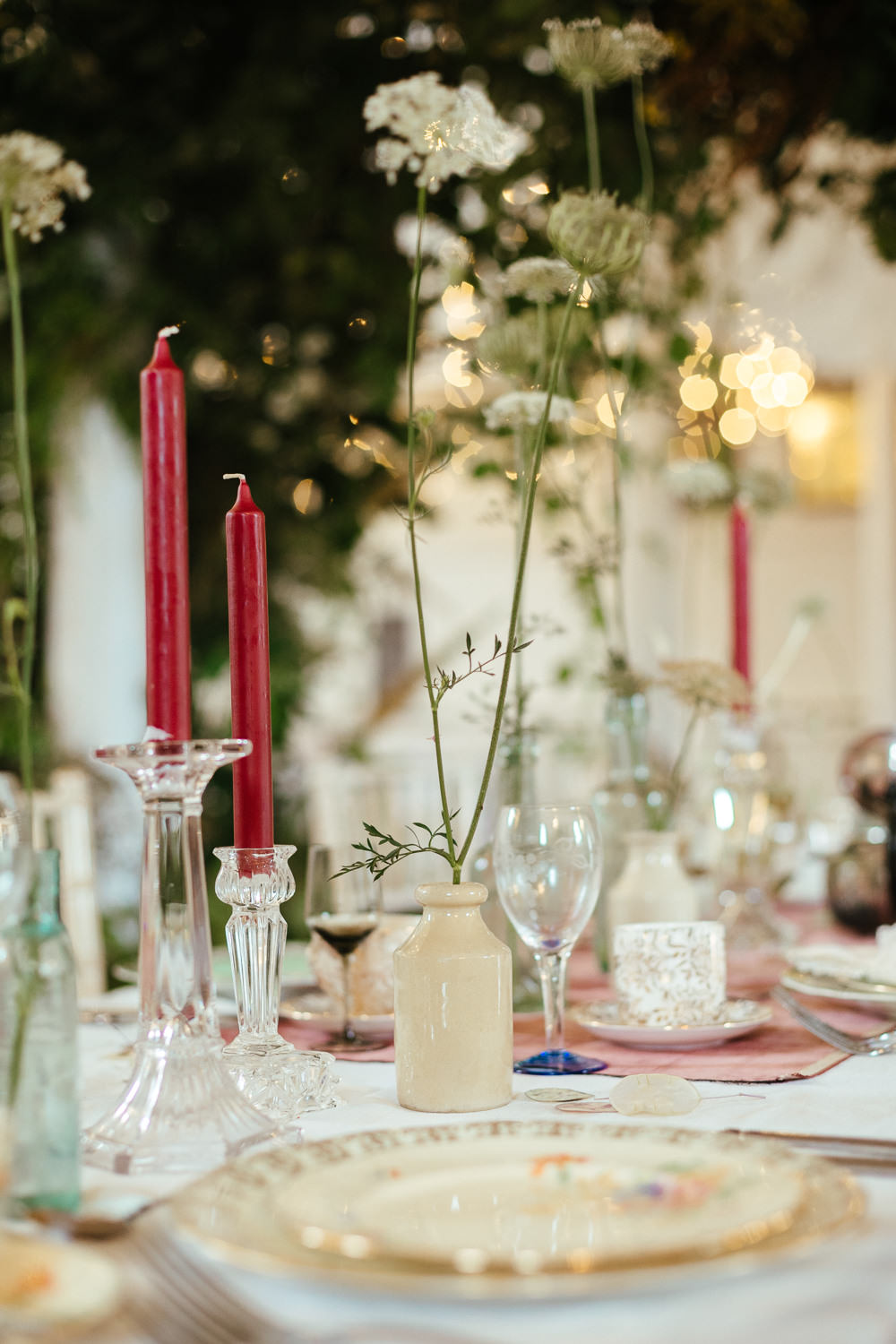 Table Tablescape Flower Installation Hanging Greenery Cloths Vintage Decor Old English Wedding Eneka Stewart