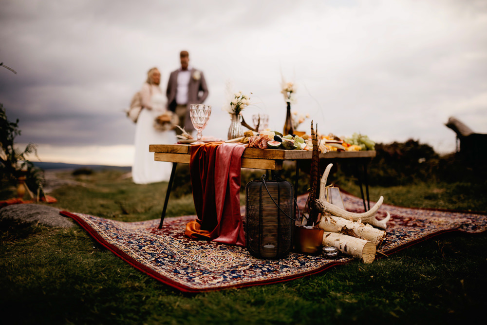 Outdoor Table Tablescape Decor Peak District Elopement Fly On The Wall Photography