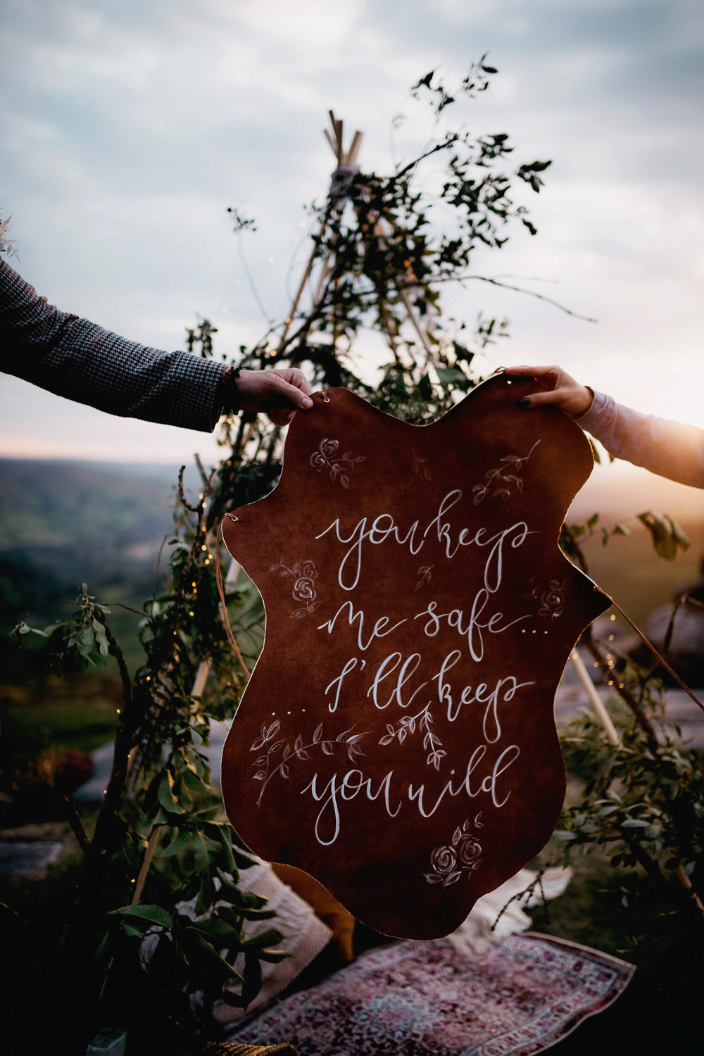 Sign Signs Banner Love Quote Peak District Elopement Fly On The Wall Photography