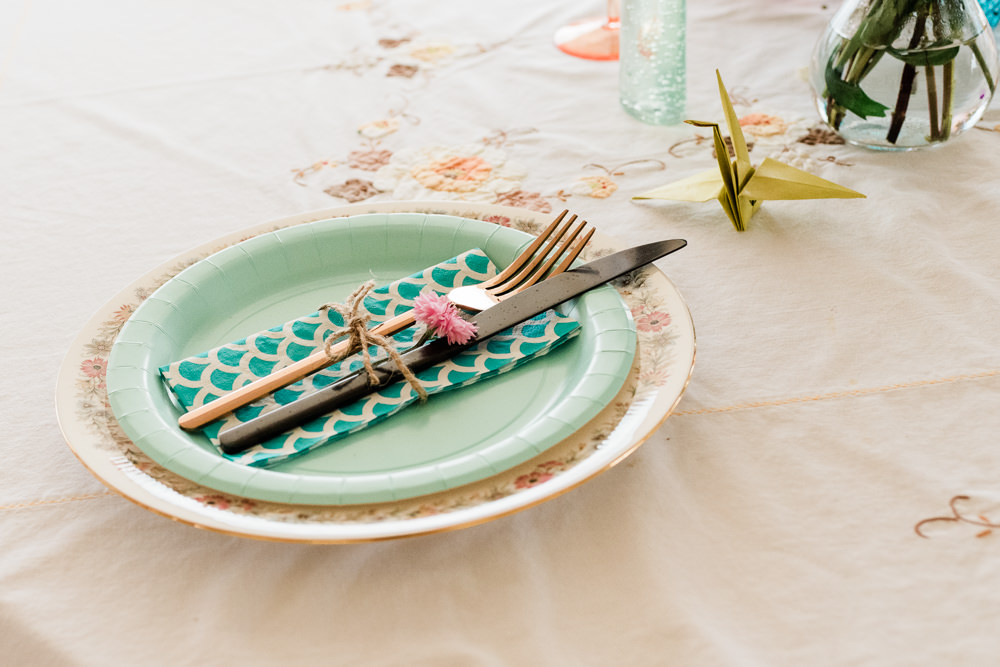 Place Setting Decor Napkin Scotland Garden Wedding LJ Horton Photography