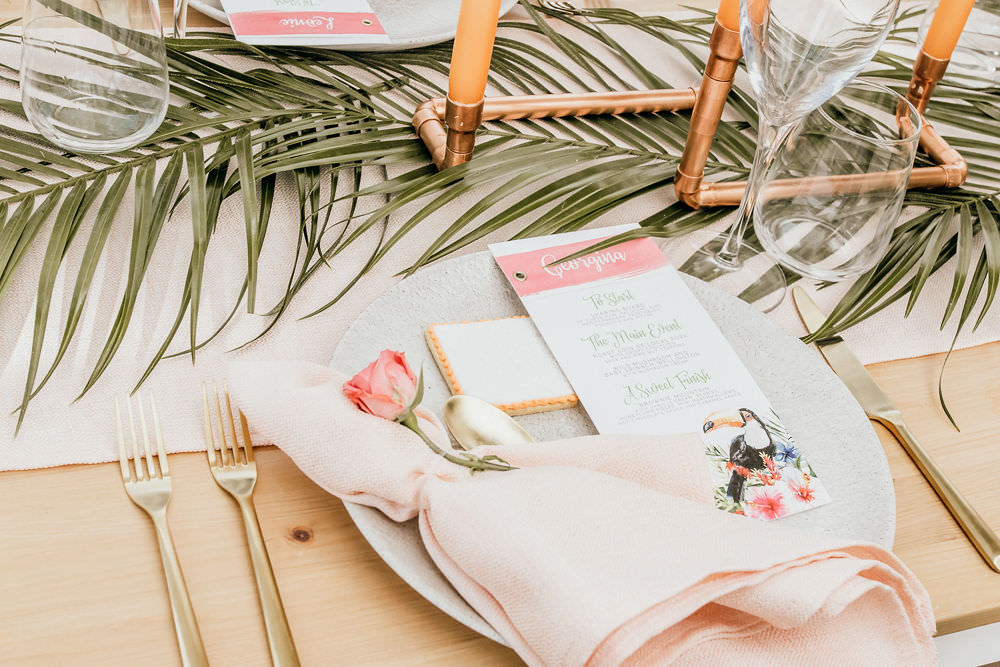 Place Setting Decor Tropical Bohemian Wedding Kate Boston