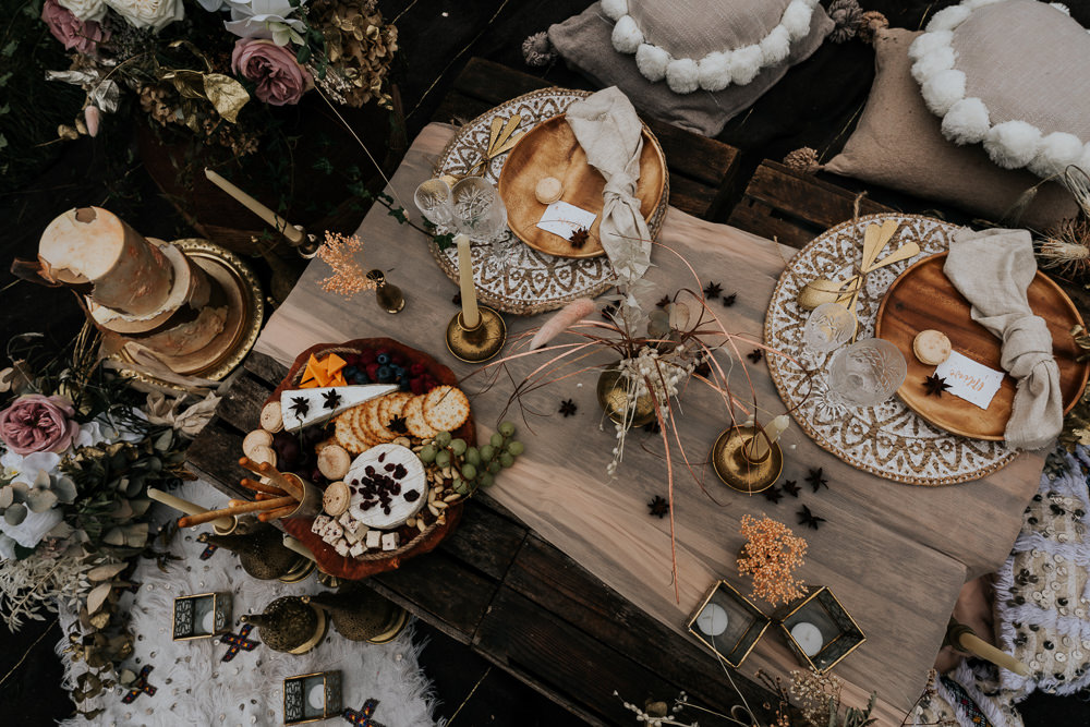 Picnic Table Decor UK Boho Elopement Jenny Appleton