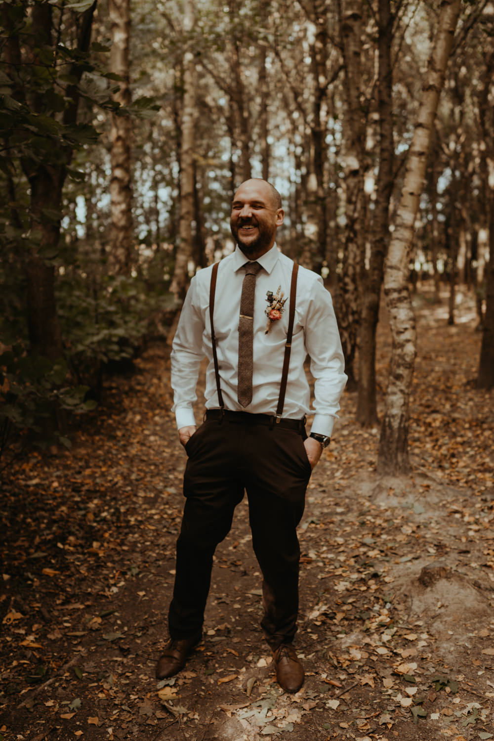 Groom Trousers Braces Skinny Tie Barn Didcot Wedding Jen Marino Photography