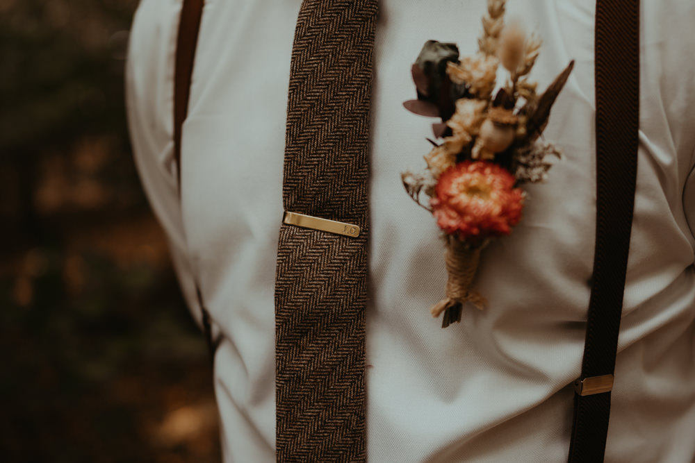 Groom Trousers Braces Skinny Tie Buttonhole Flowers Barn Didcot Wedding Jen Marino Photography
