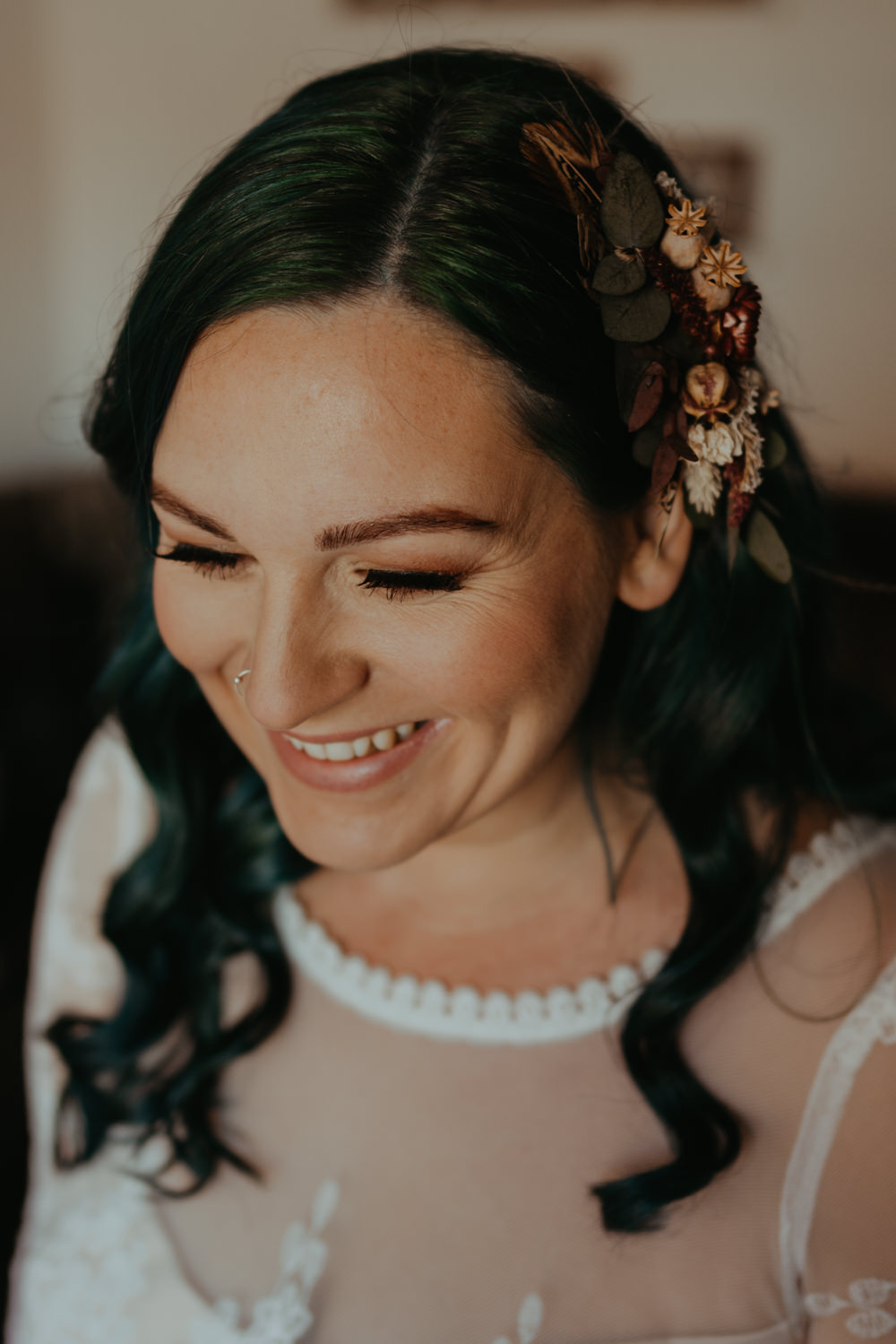 Bride Bridal Make Up Hair Accessory Flowers Barn Didcot Wedding Jen Marino Photography