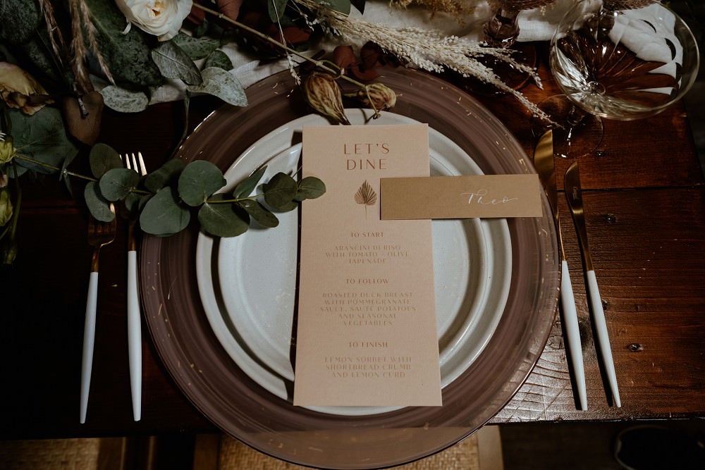 Place Setting Decor Menu Place Name Barn Wedding Lights Sharron Gibson