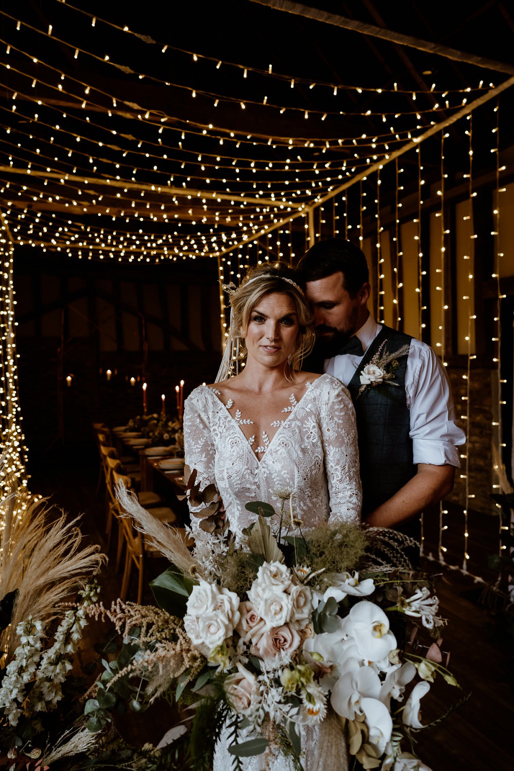 Barn Wedding Lights Sharron Gibson Decor Lighting Canopy Tunnel Table Decor Greenery Candles