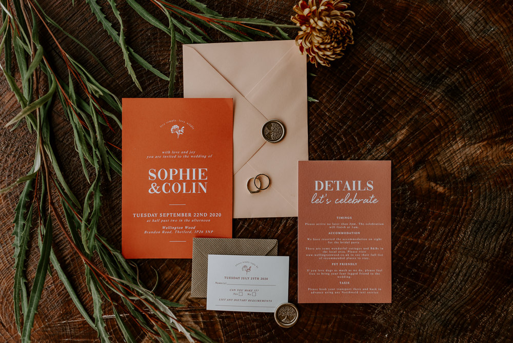 Rust Stationery Invite Invitation Burnt Orange Wedding Ideas Laura Williams Photography