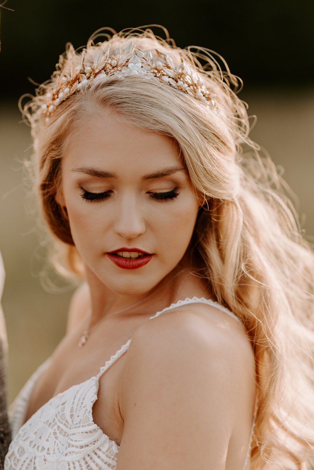 Bride Bridal Make Up Crown Burnt Orange Wedding Ideas Laura Williams Photography