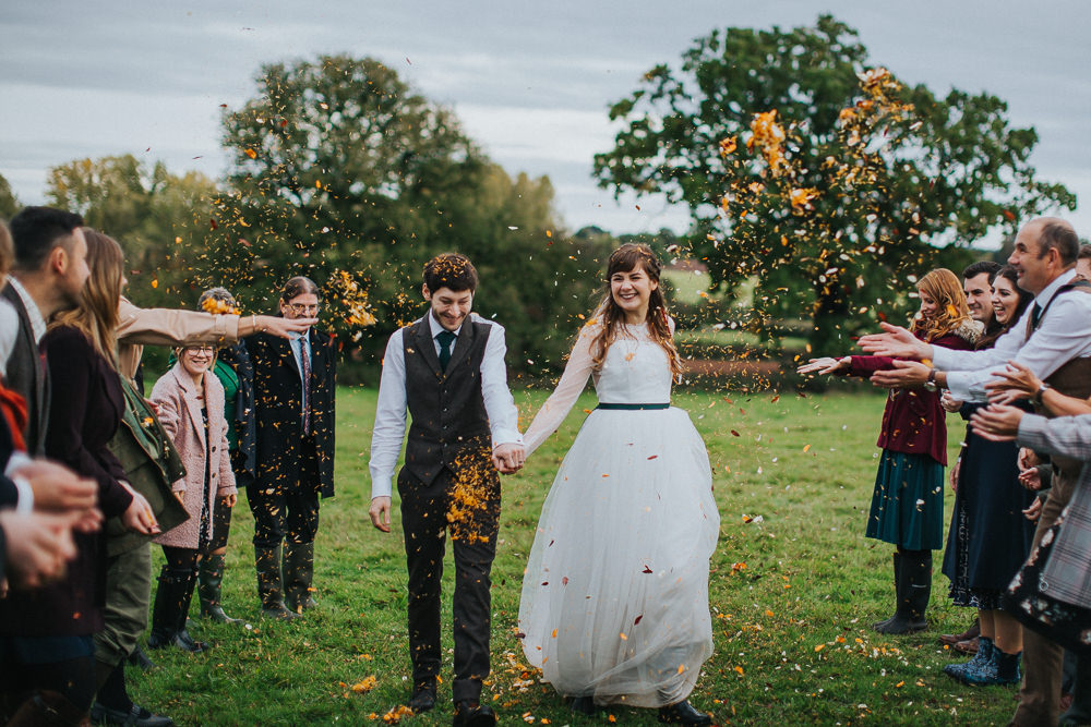 Confetti Throw Cider Barn Wedding Electric Blue Photos