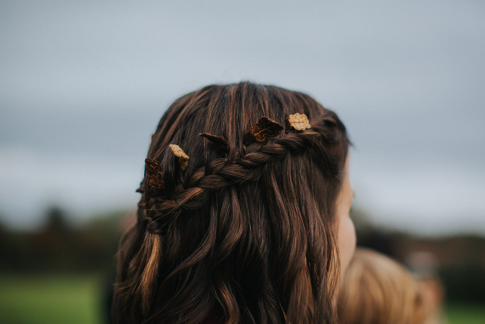 Bride Bridal Hair Style Braid Plait Cider Barn Wedding Electric Blue Photos