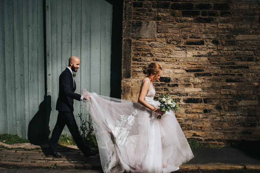 Dress Gown Bride Bridal Galetea Willowby Tulle Covid Wedding Ceremony IG Time Photography