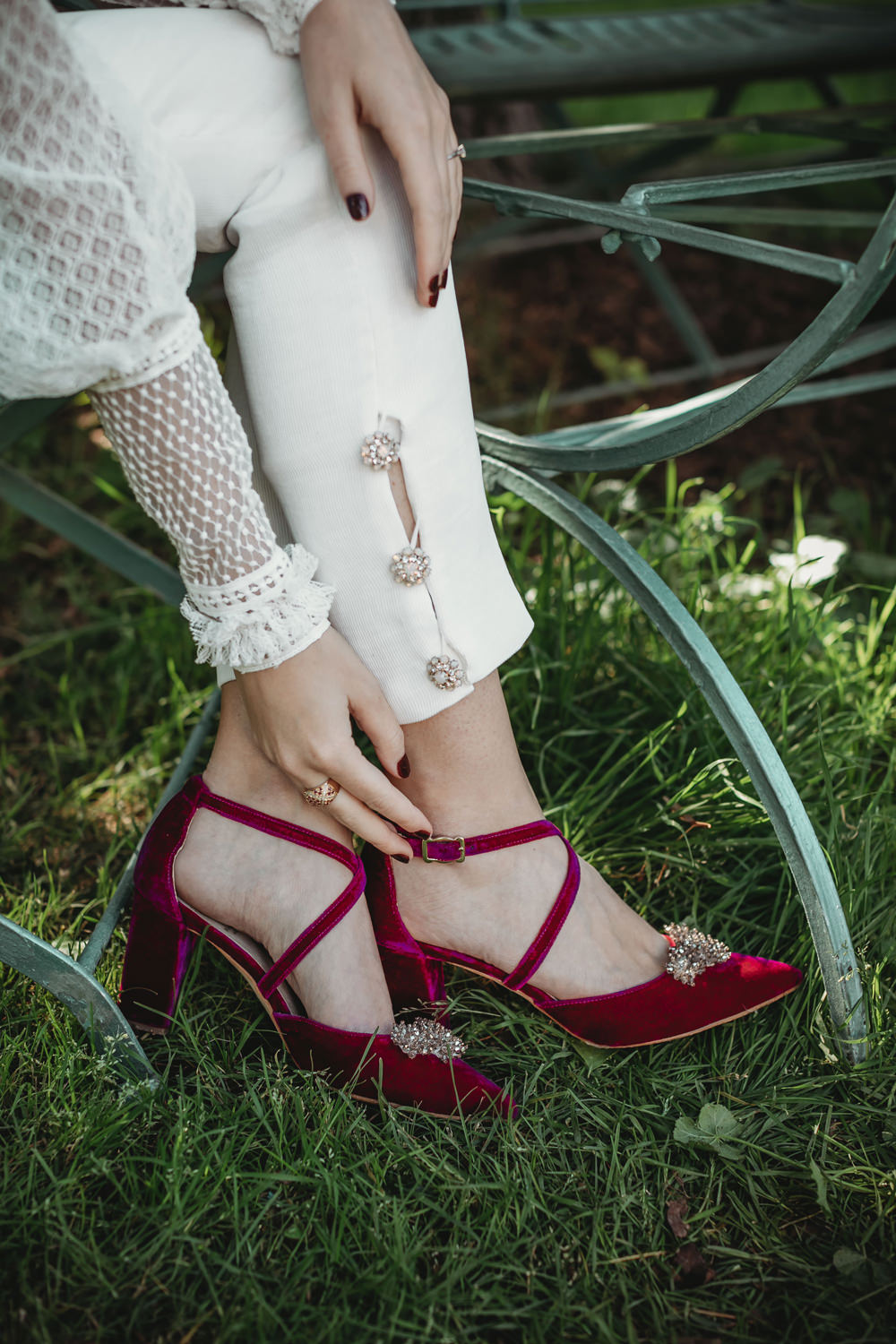 Bride Bridal Red Shoes Intimate Wedding Spain Ofelia Matos