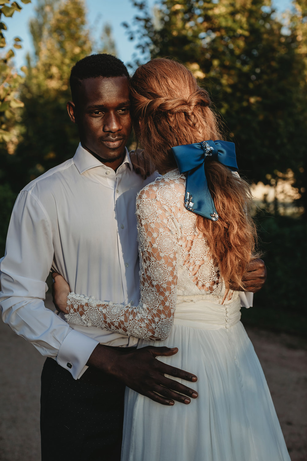 Bride Bridal Hair Bow Intimate Wedding Spain Ofelia Matos