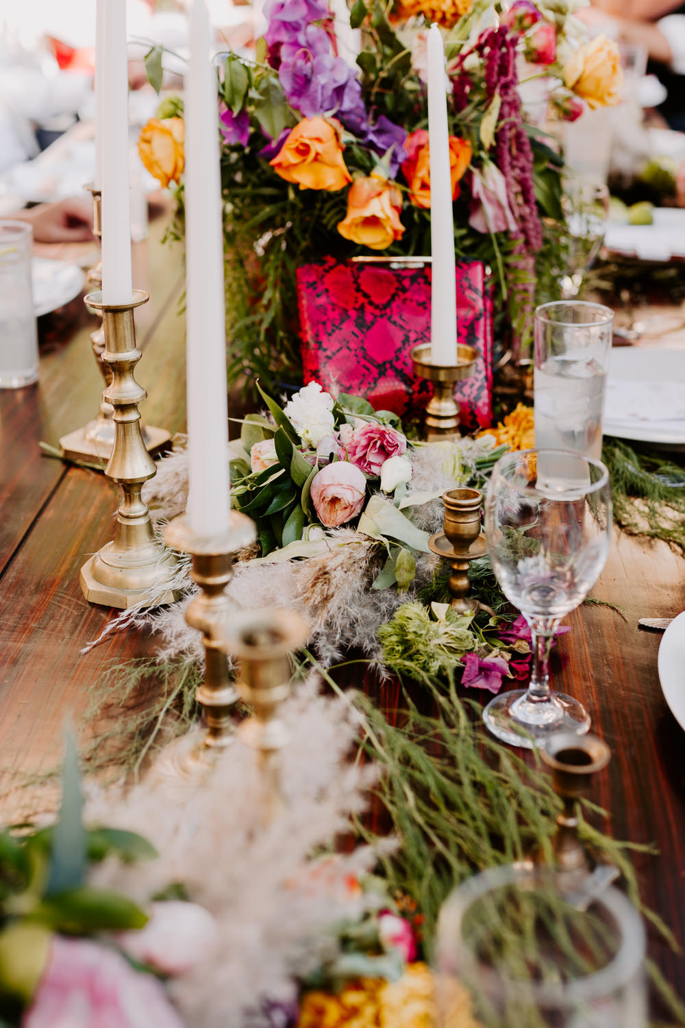 Table Decor Flowers Candles Mexico Destination Wedding Pierce Weddings