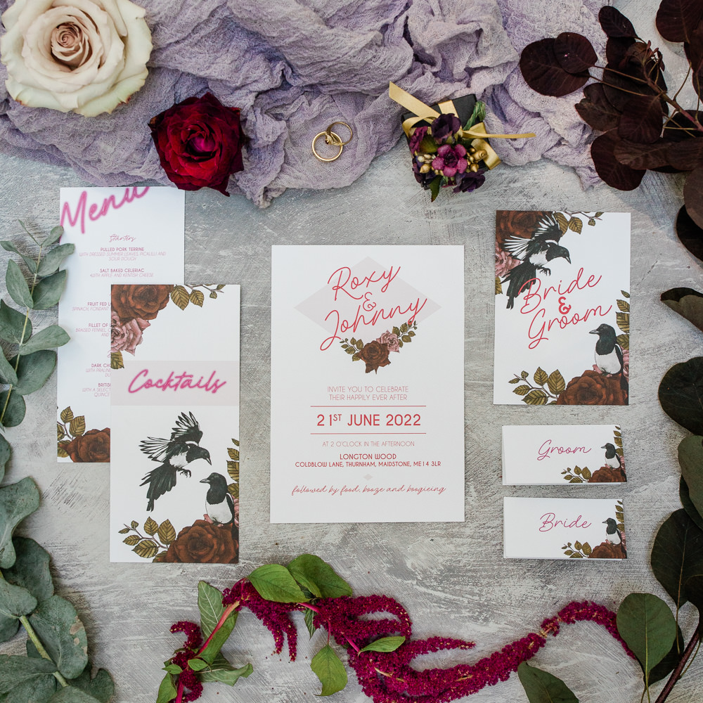 Non Traditional Wedding Ideas Becky Wright Stationery Invite Invitations Neon Floral