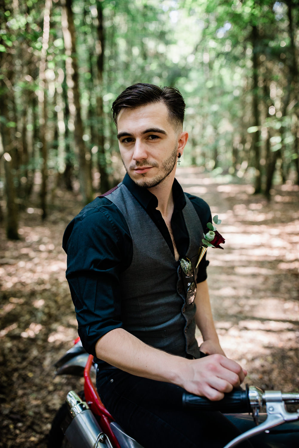 Groom Black Shirt Waistcoat Non Traditional Wedding Ideas Becky Wright