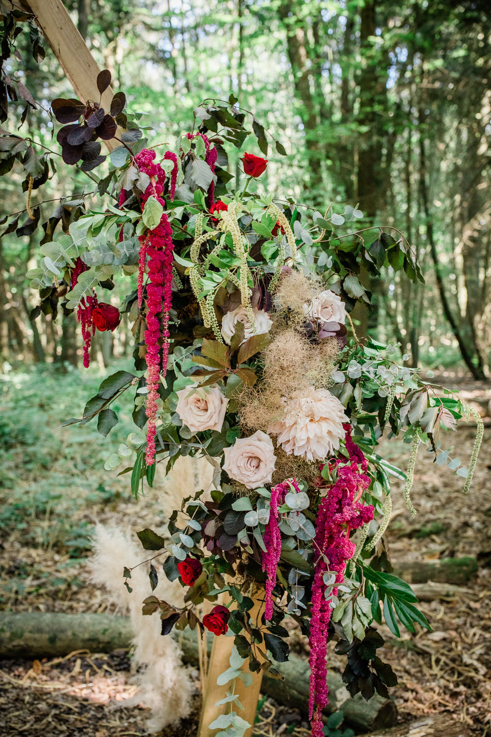 Flower Arch Backdrop Red Greenery Ceremony Aisle Non Traditional Wedding Ideas Becky Wright