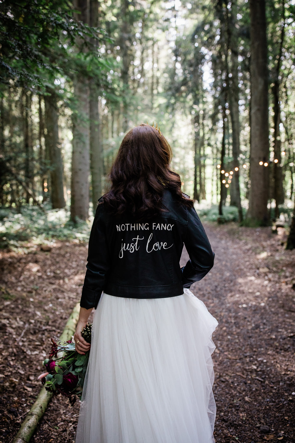 Bride Bridal Leather Jacket Painted Personalised Non Traditional Wedding Ideas Becky Wright