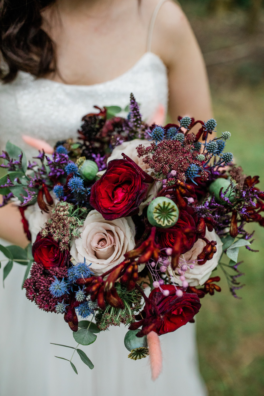 Bride Bridal Bouquet Flowers Red Rose Pink Non Traditional Wedding Ideas Becky Wright
