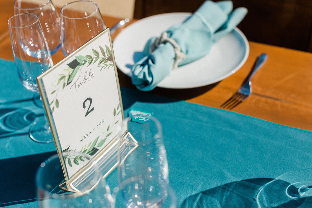 Table Number Botanical Pacific Coast Wedding Mallory Miya Photography