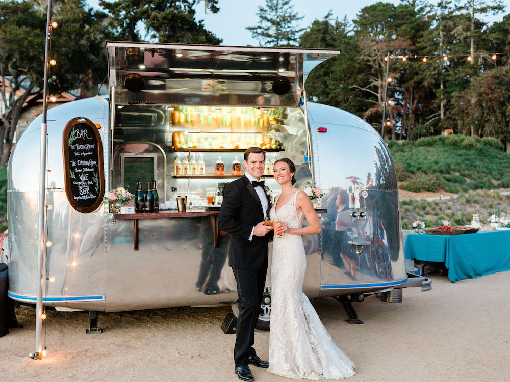 Airsteam Trailer Bar Drinks Pacific Coast Wedding Mallory Miya Photography