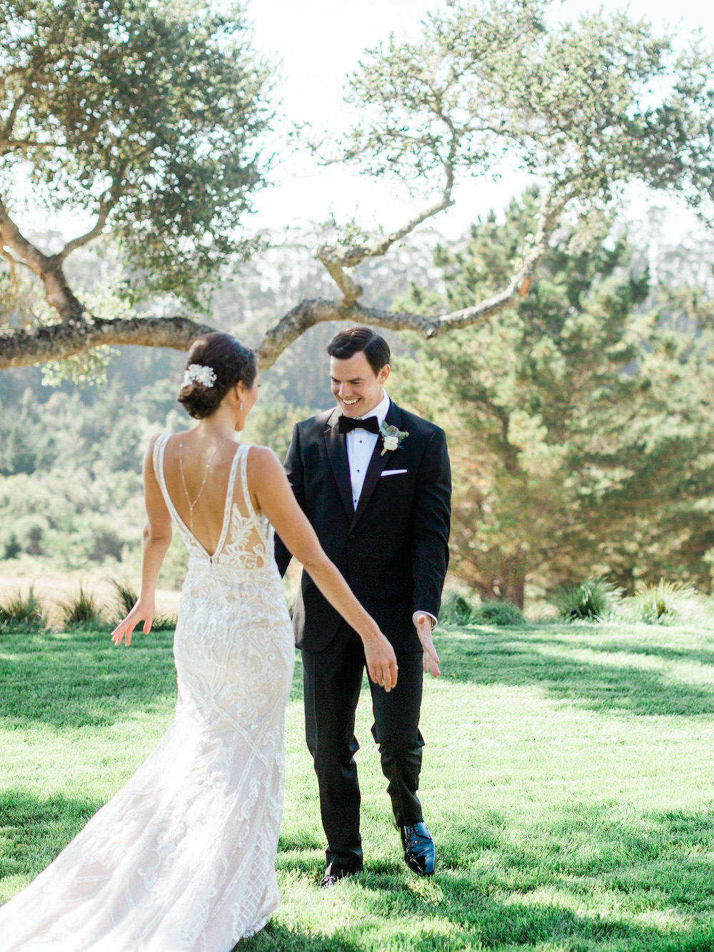First Look Pacific Coast Wedding Mallory Miya Photography