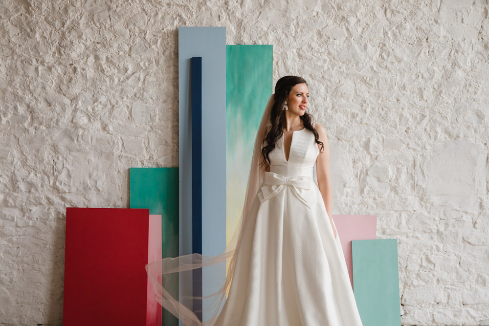 Rainbow Wedding Ideas Michelle Huggleston Photography Dress Gown Bride Bridal Bow