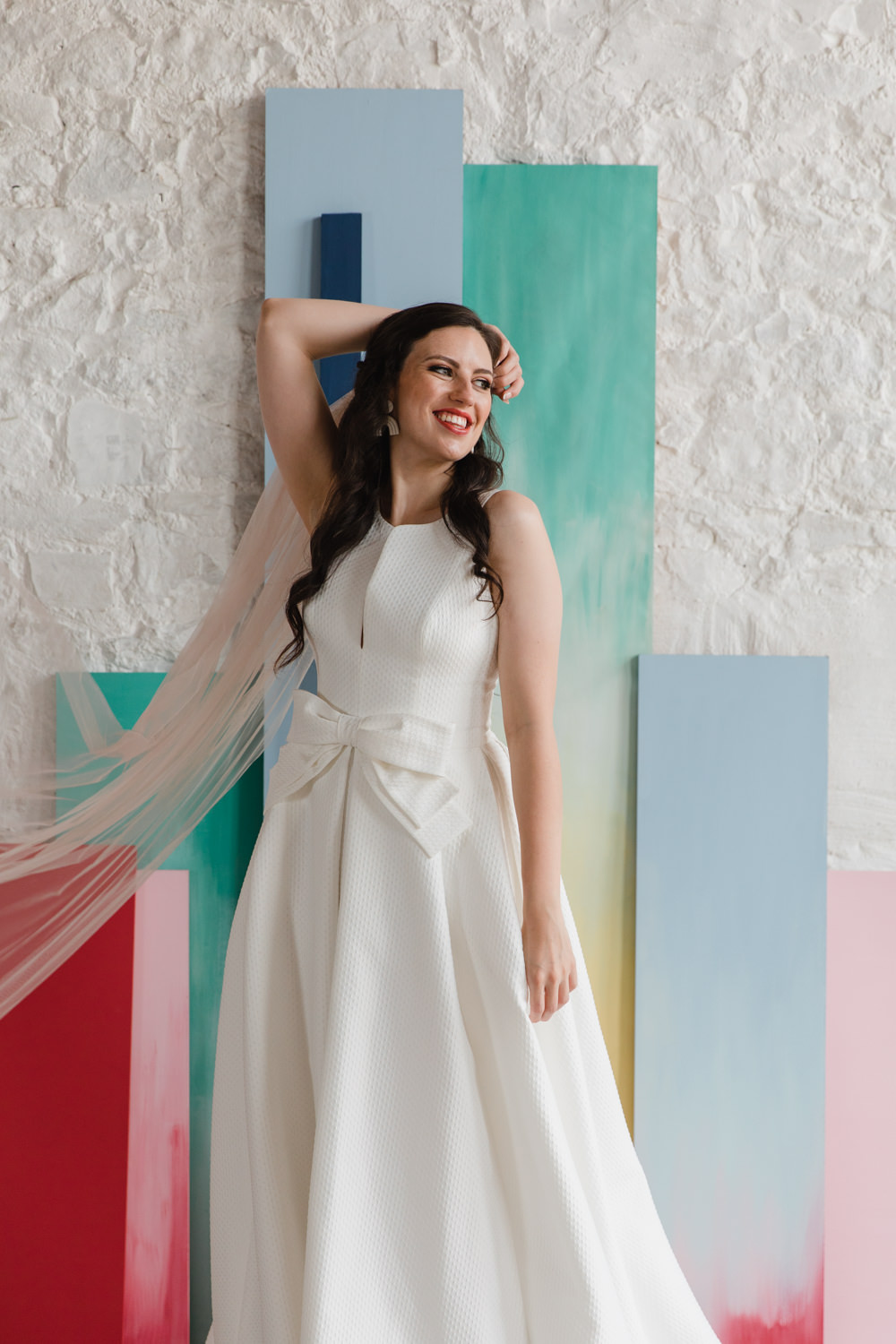Rectangle Backdrop Panel Pastel Rainbow Wedding Ideas Michelle Huggleston Photography