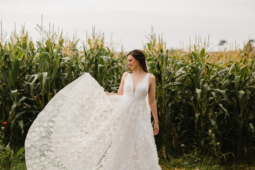 Dress Gown Bride Bridal Rainbow Wedding Ideas Michelle Huggleston Photography