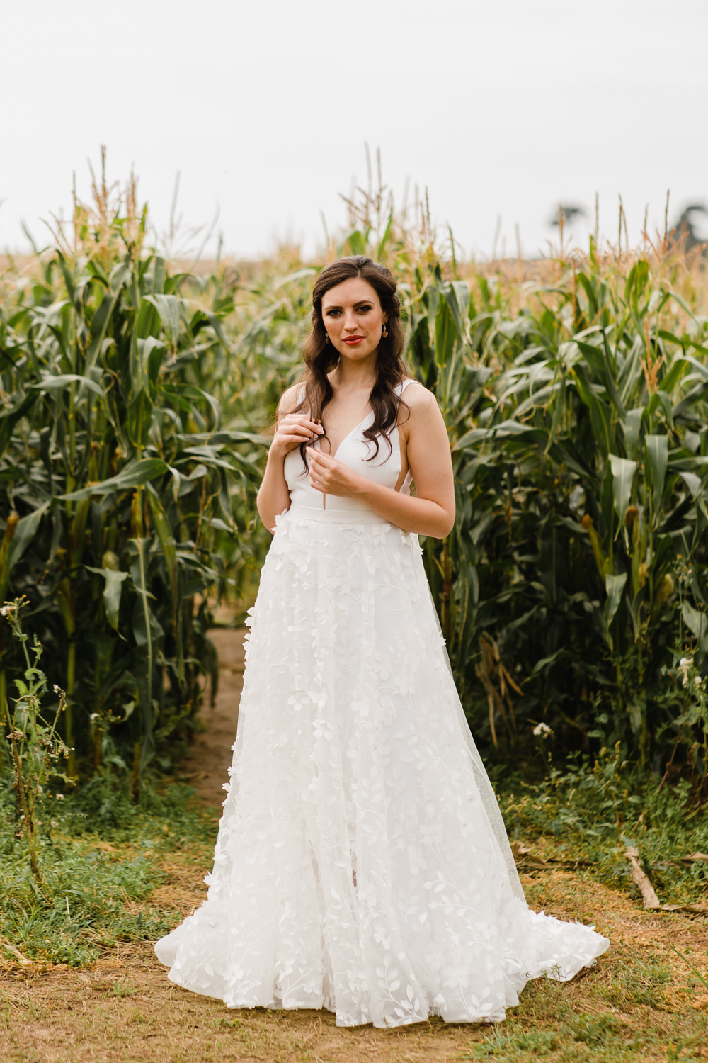 Dress Gown Bride Bridal Rainbow Wedding Ideas Michelle Huggleston Photography