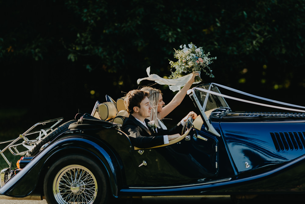 Convertible Car Transport Classic September 2020 Wedding James Merrick Photography