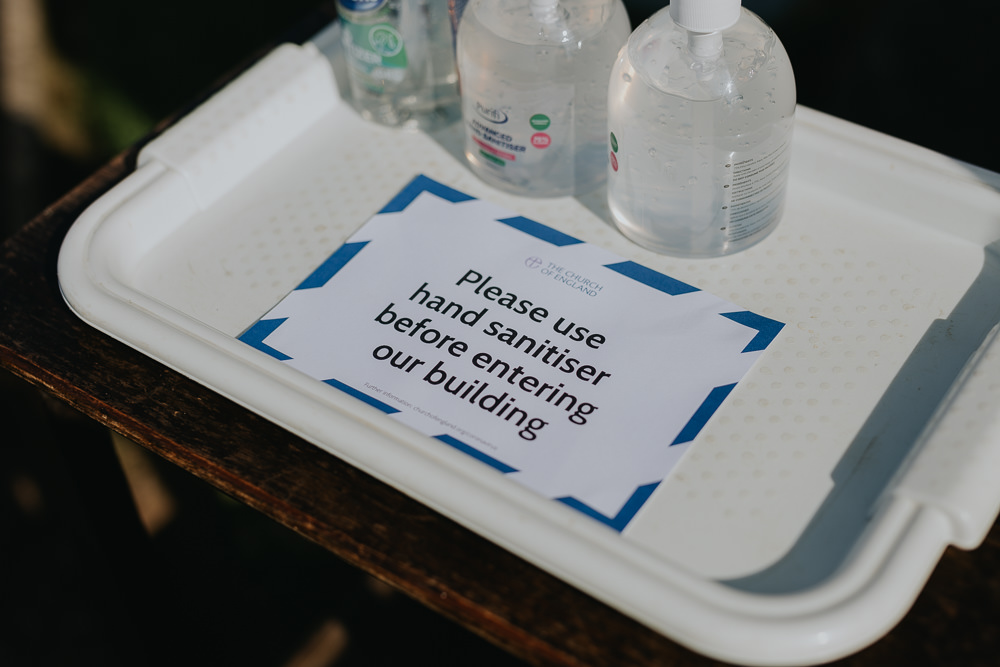 Hand Sanitiser September 2020 Wedding James Merrick Photography