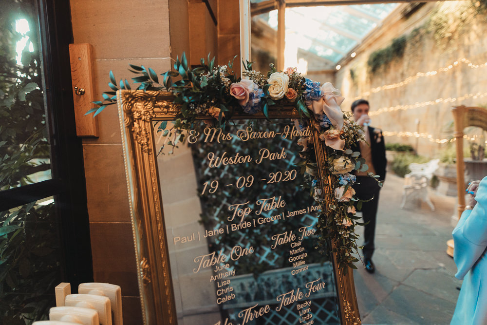 Table Plan Seating Chart Mirror September 2020 Wedding James Merrick Photography