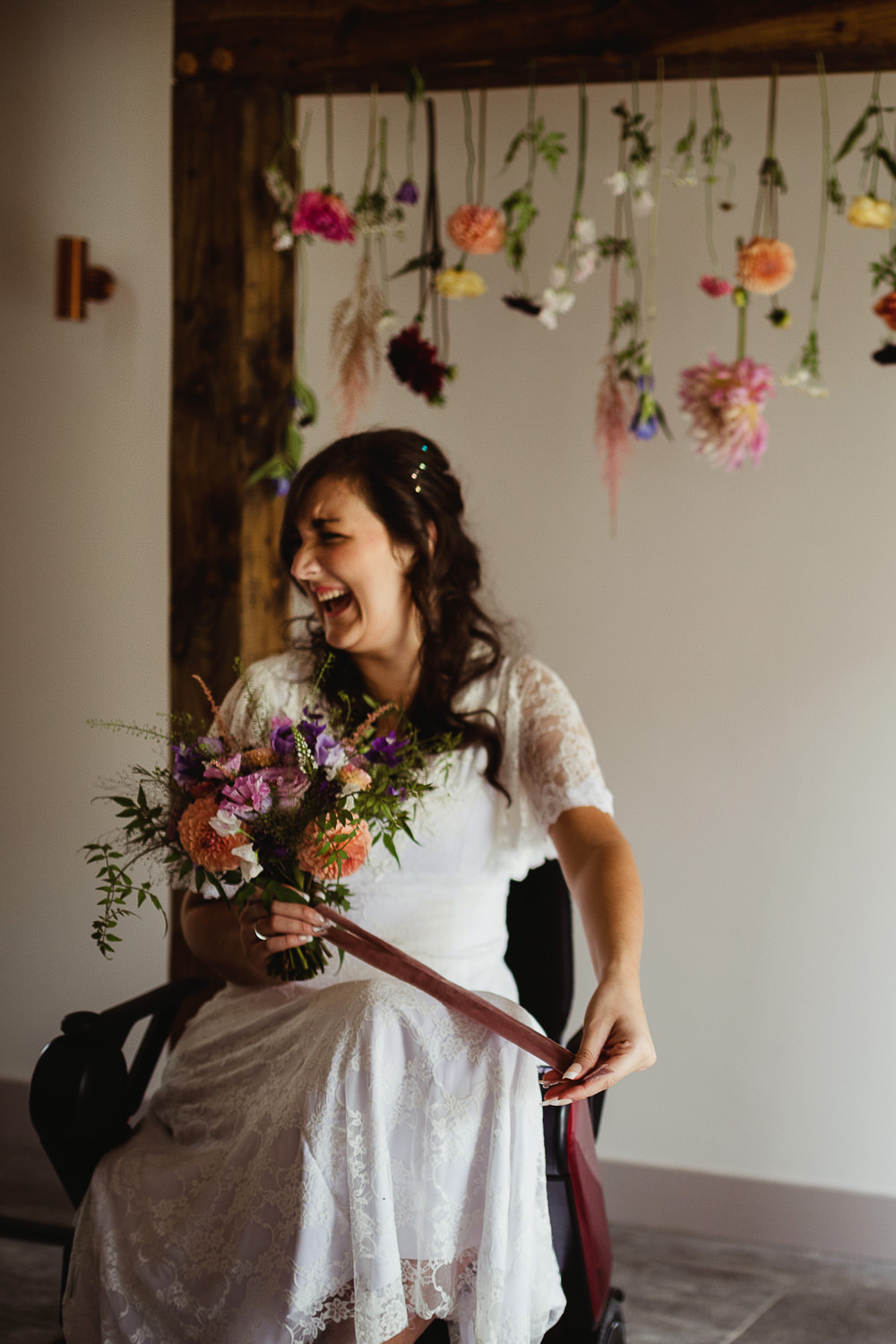 Dress Gown Bride Bridal Sleeves Lace Sheffield Manor Lodge Wedding Fly On The Wall Photography