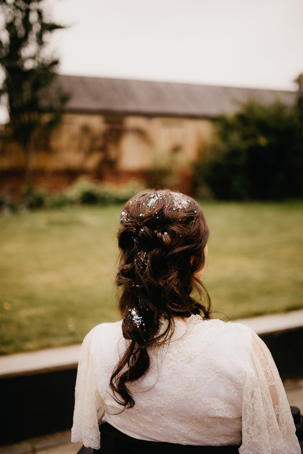 Bride Bridal Hair Style Half Up Half Down Sheffield Manor Lodge Wedding Fly On The Wall Photography