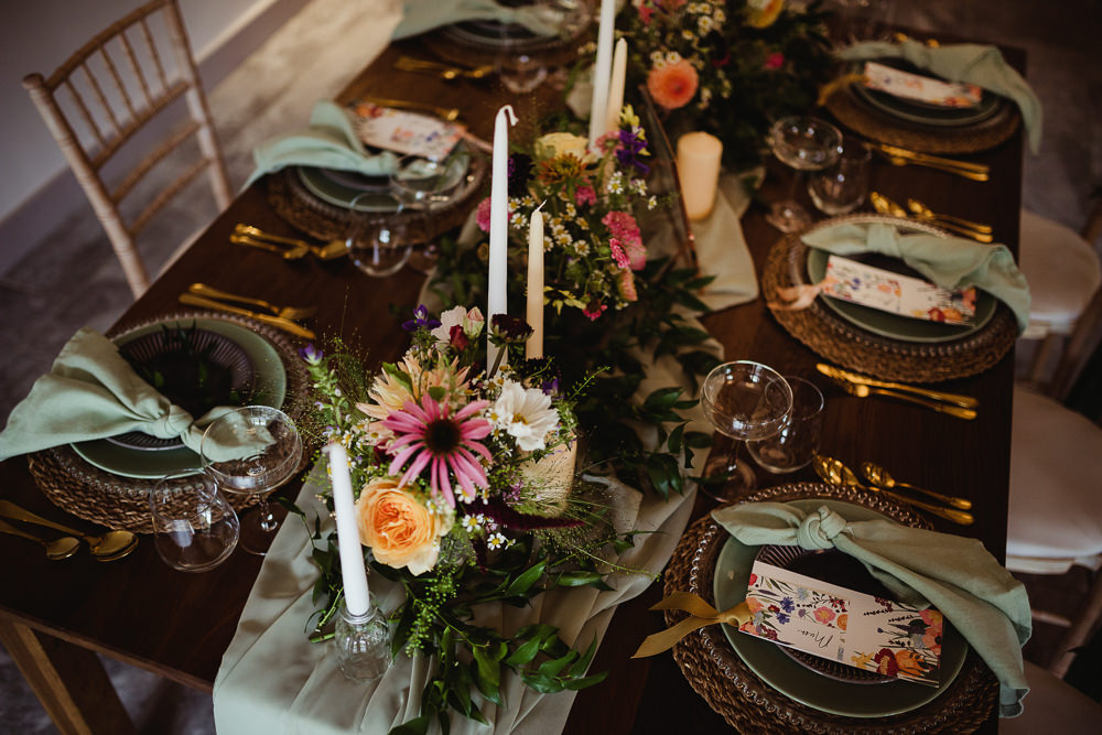 Table Tablescape Decor Decorations Flowers Floral Candles Sheffield Manor Lodge Wedding Fly On The Wall Photography