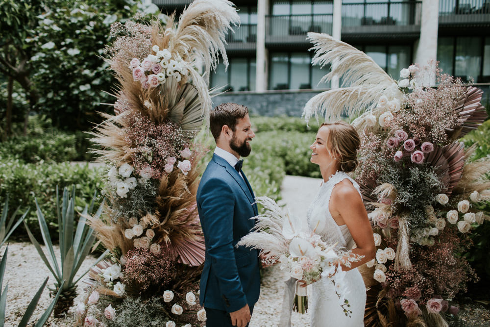Flower Arch Installation Backdrop Ceremony Stylish Pink Wedding Ideas Luke Fotoliv