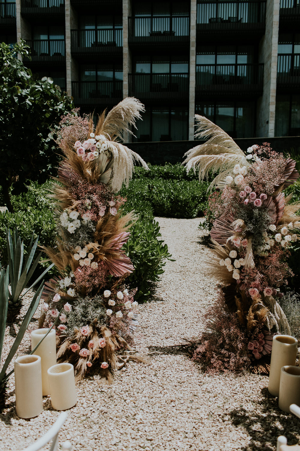 Ceremony Flower Arch Installation Stylish Pink Wedding Ideas Luke Fotoliv