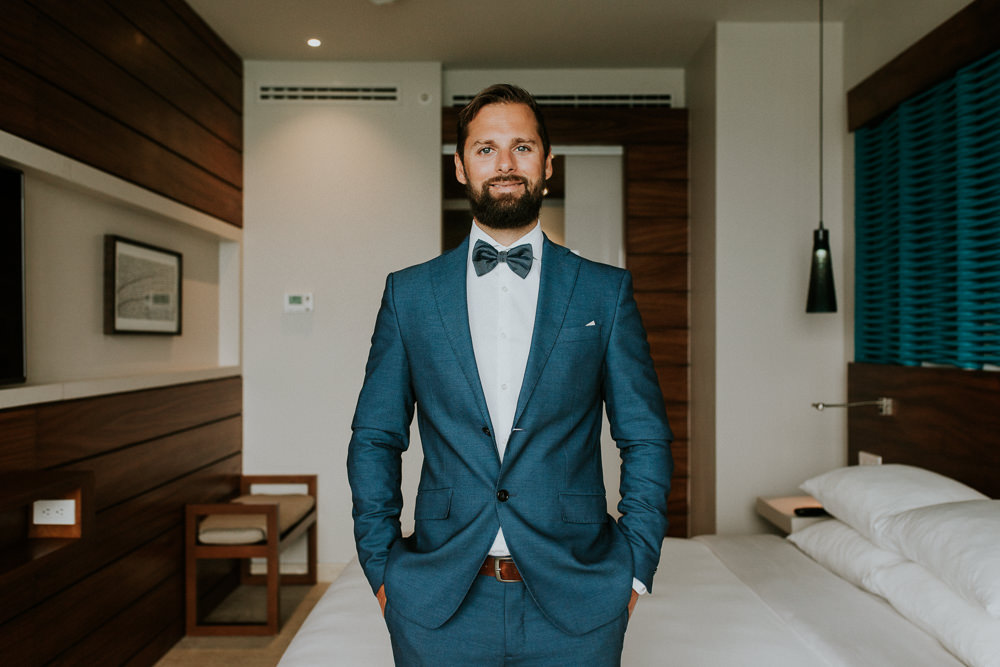 Groom Suit Navy Bow Tie Stylish Pink Wedding Ideas Luke Fotoliv