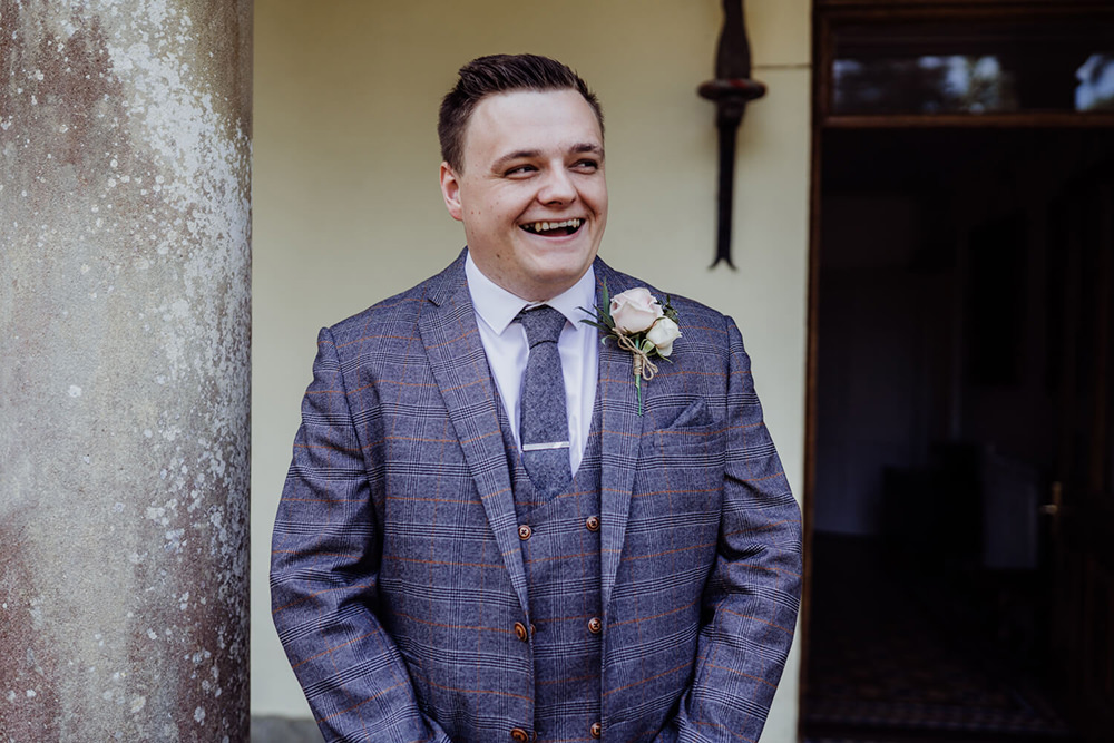 Thirty Guest Wedding Fox and Beau Photography Groom Suit Grey Waistcoat