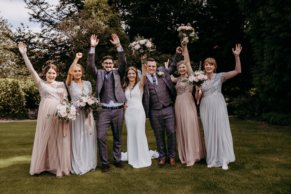 Thirty Guest Wedding Fox and Beau Photography Bridesmaids Bridesmaid Dress Dresses Sequin Rose Bouquet