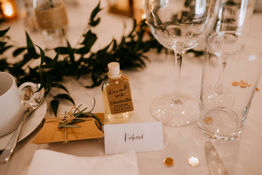 Thirty Guest Wedding Fox and Beau Photography Favour Drink Bottle Place Card
