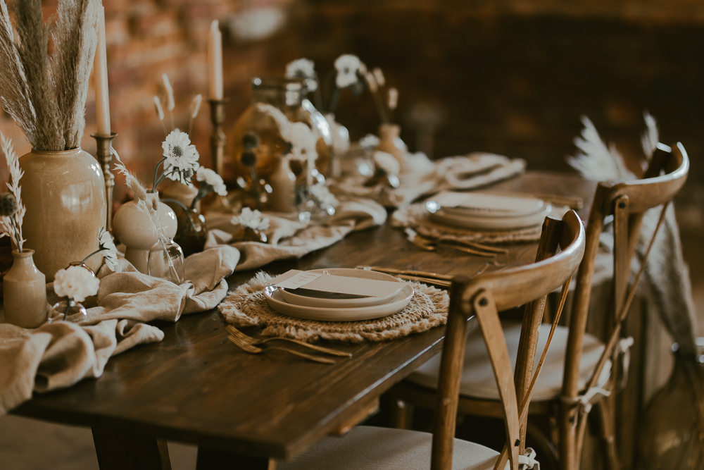 Table Tablescape Decor Candles Flowers Silk Pampas Grass Vineyard Wedding Ideas Jasmine Andrews