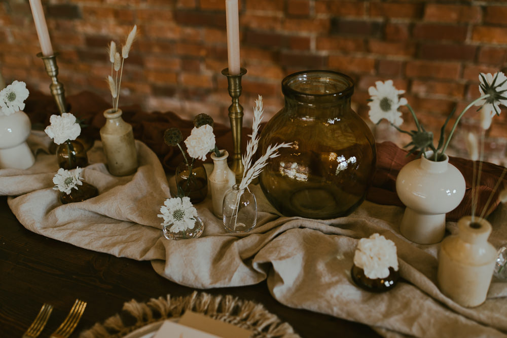 Table Tablescape Decor Candles Flowers Silk Pampas Grass Vineyard Wedding Ideas Jasmine Andrews