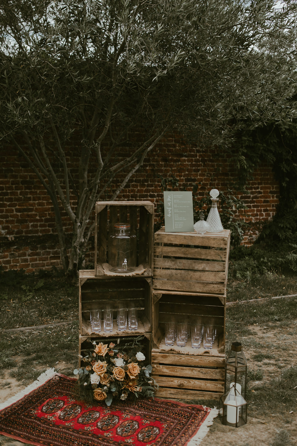 Wooden Crates Drinks Bar Vineyard Wedding Ideas Jasmine Andrews