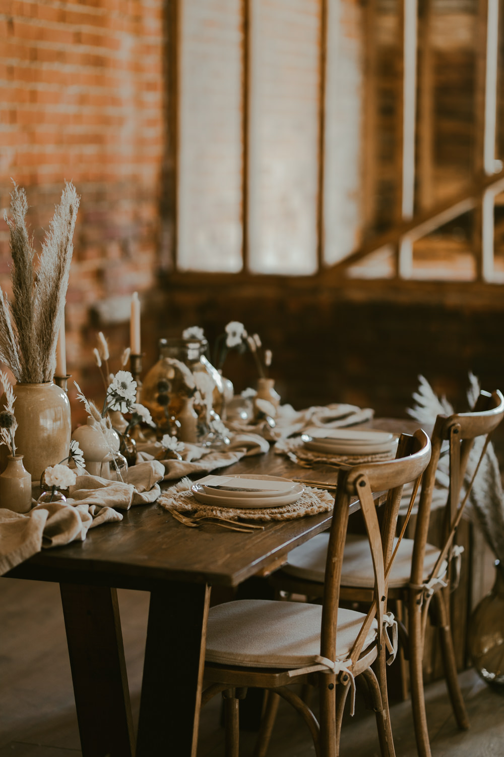 Table Tablescape Decor Candles Flowers Silk Pampas Grass Vineyard Wedding Ideas Jasmine Andrews
