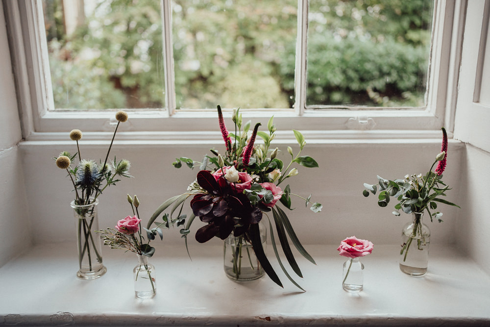 Windowcill Flowers Winchester House Wedding Emily and Steve